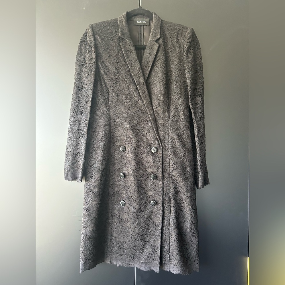 The Kooples Black Double Breasted Blazer Lace Dress